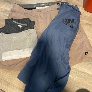 Mens 2XL lot -shorts, fully zip hoodie and 2 tees